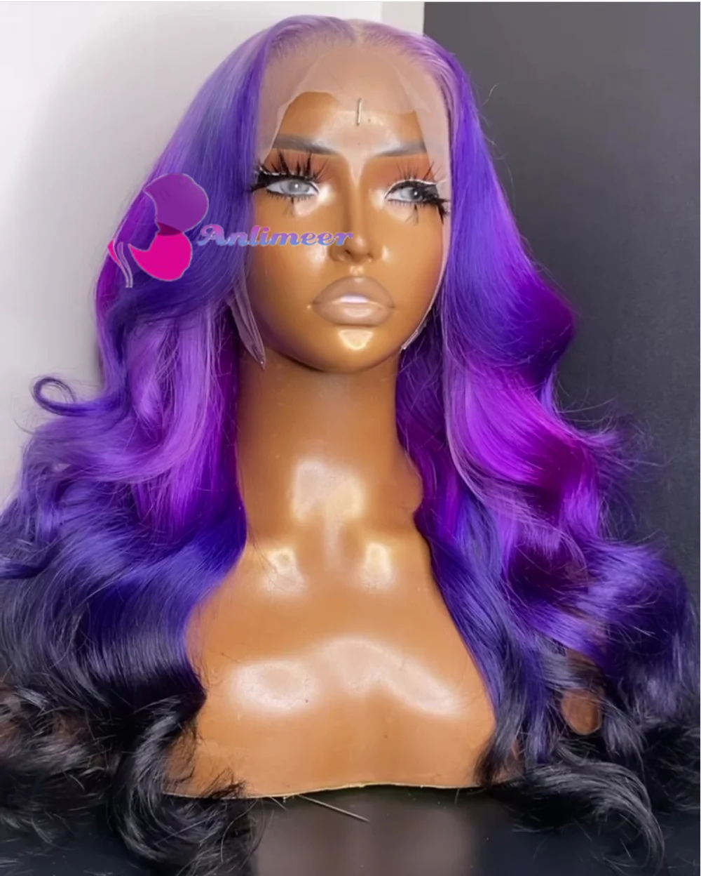 

Парик из цветных человеческих волос 13x 4, парик из 100% бразильских натуральных человеческих волос, парик фиолетового цвета с эффектом омбре д...