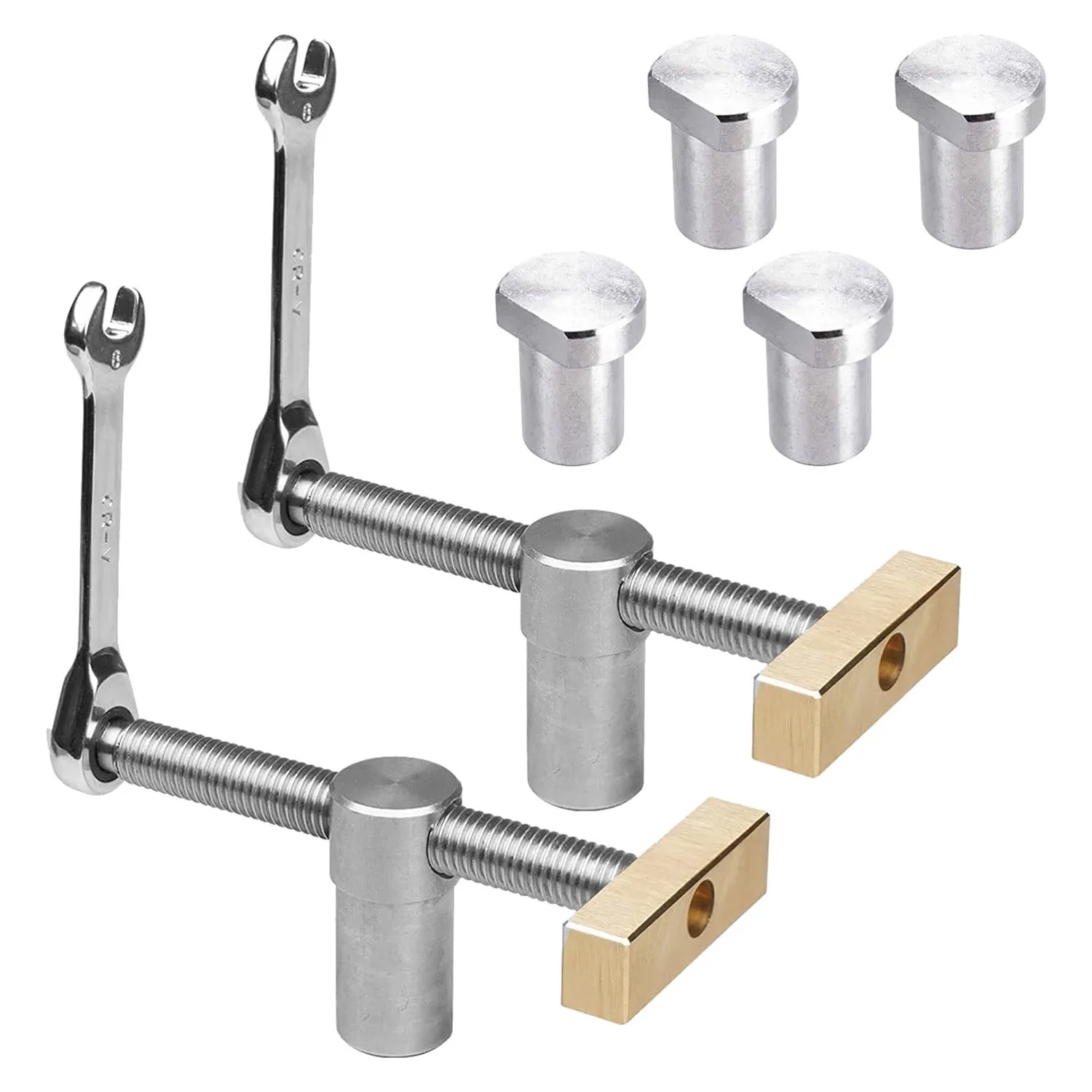 

Dog Hole Clamps - 2 Adjustable Woodworking Desk Clamps - Bench Woodworking with 4 Pcs 20MM Bench Dog Holes