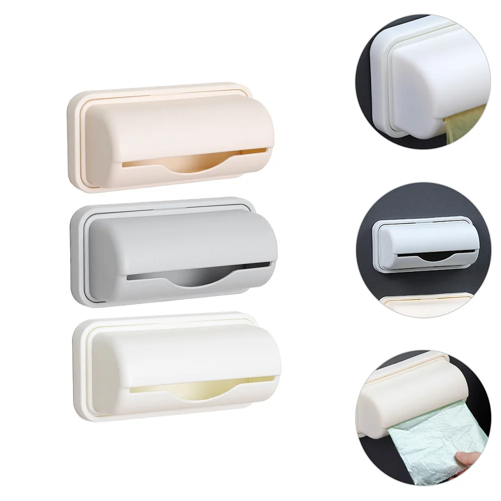 

3 Pcs Cases Holder Trash Container Wall Trash Bags Cases For Bathroom Kitchen Office