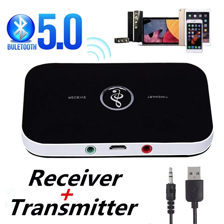 

5.0 Audio Transmitter Receiver 3.5mm 3.5 AUX USB Stereo Music Wireless Adapter Dongle For PC TV Headphone Car Speaker