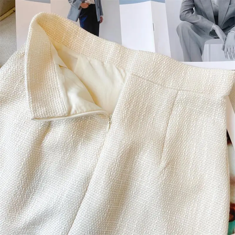 Женский твидовый костюм из двух предметов короткий пиджак и юбка в Корейском