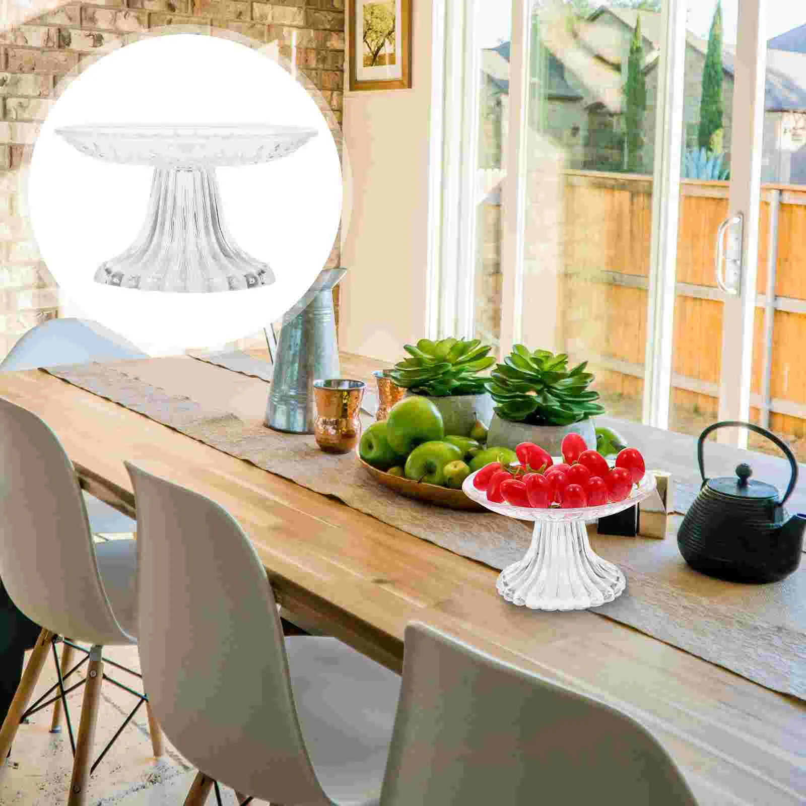 

Cake Stand Serving Dessert Cupcake Platter Fruit Holder Plate Display Bowl Tray Transparent Acrylic Tower Footed Dome Dish Party