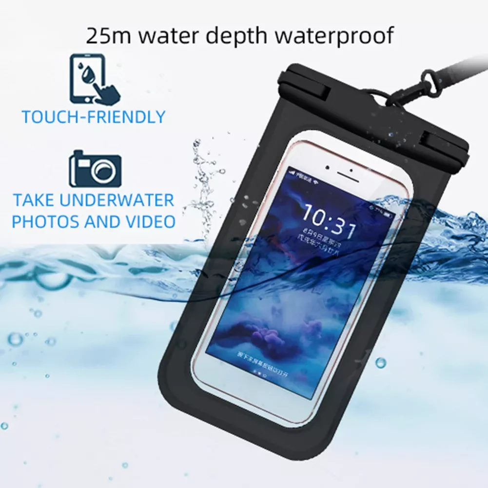 

Protective Phone Case Diving Drifting Swimming Underwater Touch Screen Mobile Phone Cover Pouch Bags with Lanyard