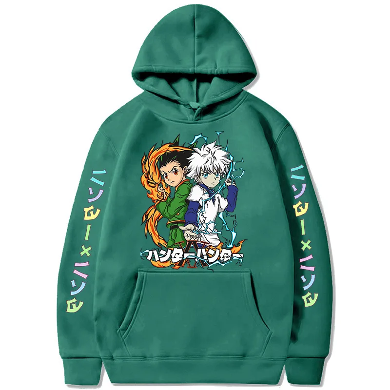 

Hunter X Hunter готические толстовки Killua Zoldyck Hisoka Chrollo Y2k толстовки HxH манга Harajuku уличная одежда в Корейском стиле с капюшоном