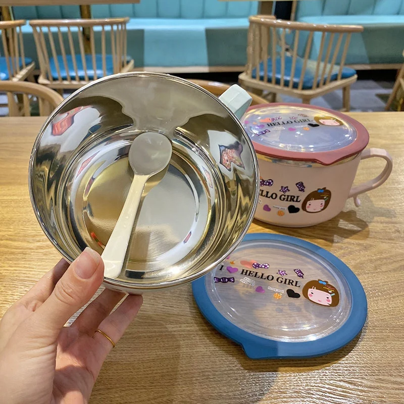 Милый мультяшный Тепловой Ланч-бокс для детей школьниц Бенто-бокс из нержавеющей