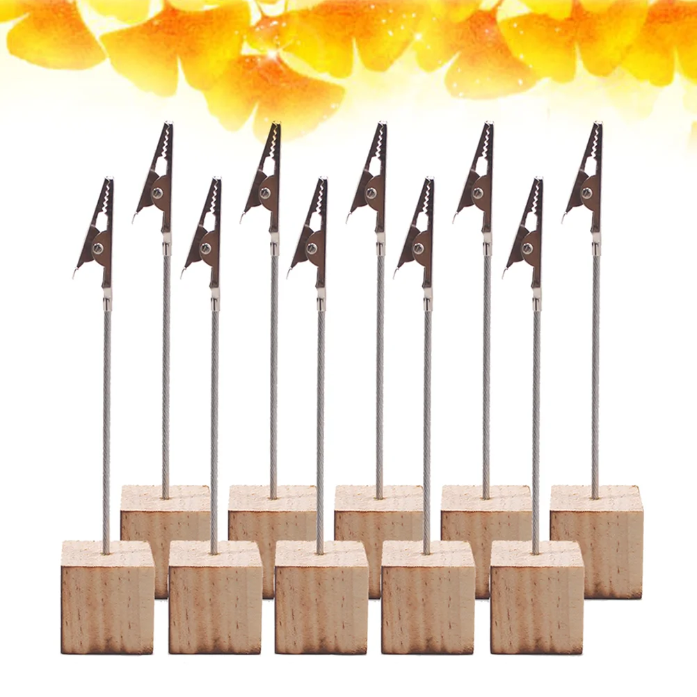 

10 Pcs Desk Hutch Table Number Holders Photo Cube Note Folder Photo Clip Stand Metal Picture Holder Office