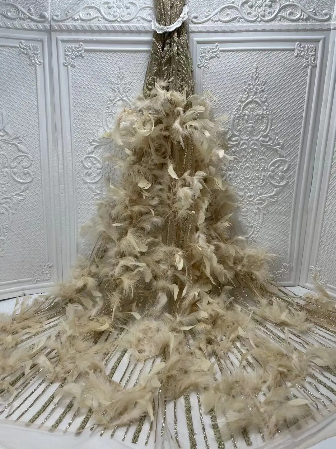 

3D цветы, красивое искусственное вышитое вечернее платье, дизайнерская ткань, Французская ткань, кружеввечерние