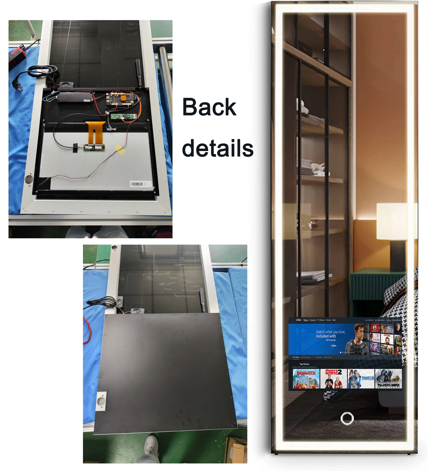 Умное зеркало для макияжа со светодиодной подсветкой 2023