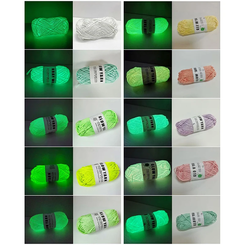 

Novel Functional Yarn Glow In The Dark Polyester Luminous Chunky Yarn 2mm for Hand Knitting Carpet Sweater Hat Wool Yarn