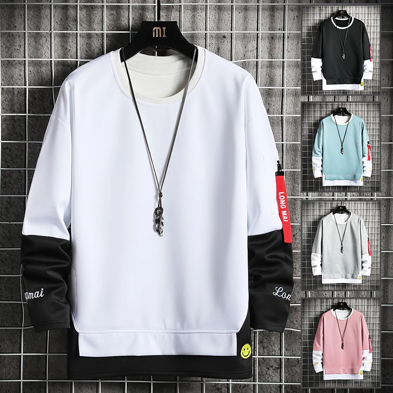 

Fashion Harajuku Sweatshirts Men Spring Autumn New Color Hoodie Mens Casual O-Neck Sweatshirt for Young Men WY190