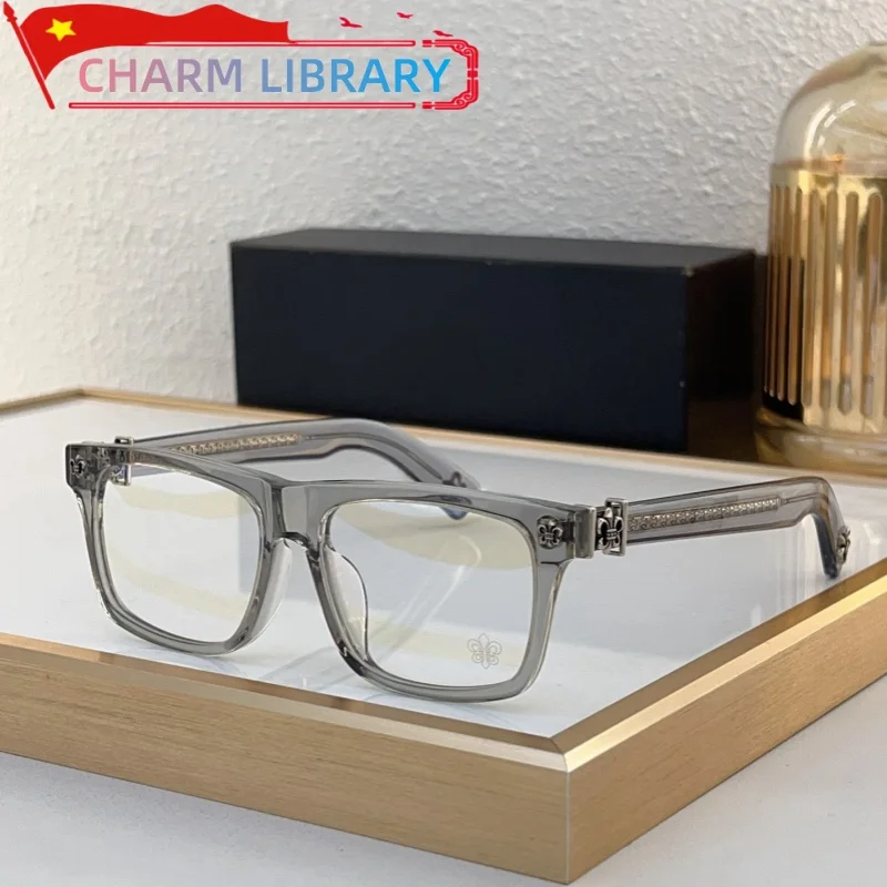 Мужские очки по рецепту черные ацетатные ретро-панк-дизайнерские роскошные