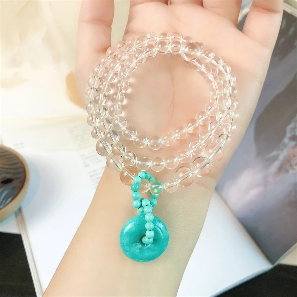 

Niche design high-end DIY jewelry bracelet with white crystal Tianhe stone safety buckle, turquoise crystal bracelet, sky