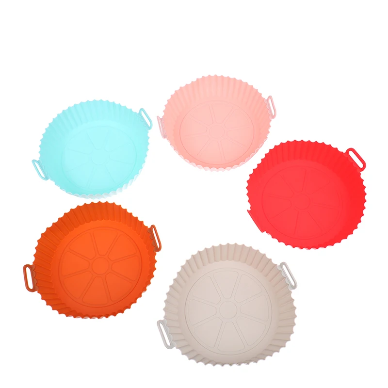 

1pc Silicone Air Fryer Baking Tray Pot Reusable Ultra Thin Round Home Kitchen Pizza