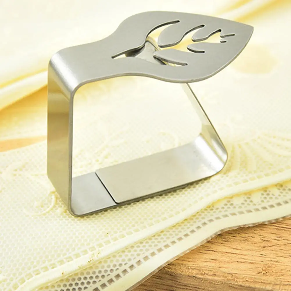 

4Pcs Table Cover Clip Beautiful Simply Pinch Table Cloth Clamp Non-slip Hollow Table Cover Clamp