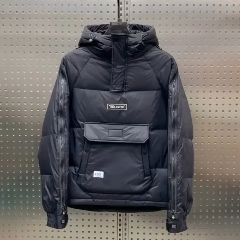 Men's Winter Jackets Men's Cold Jacket Hooded Parkas Loose Zipper Men's Jacket High Grade Fashion Brand Tooling Cotton Suit