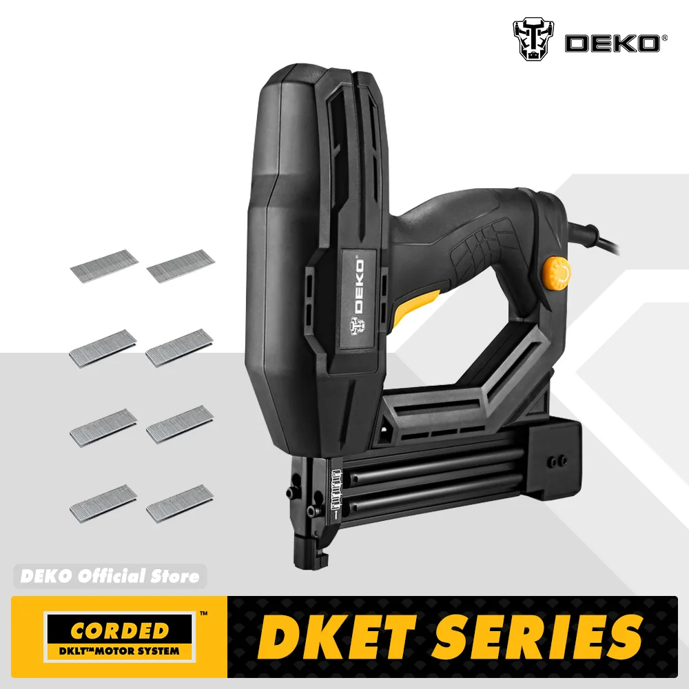 

DEKO DKET02/DKET01 Electric Tacker and Stapler Furniture Staple Gun for Frame with Staples & Woodworking Tool,Nail gun