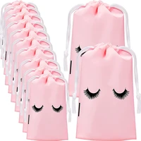 50pcs plastic storage bag toiletry pouch bags cosmetic pouch with drawstring fashion travel eyelash aftercare gifts beam pocket