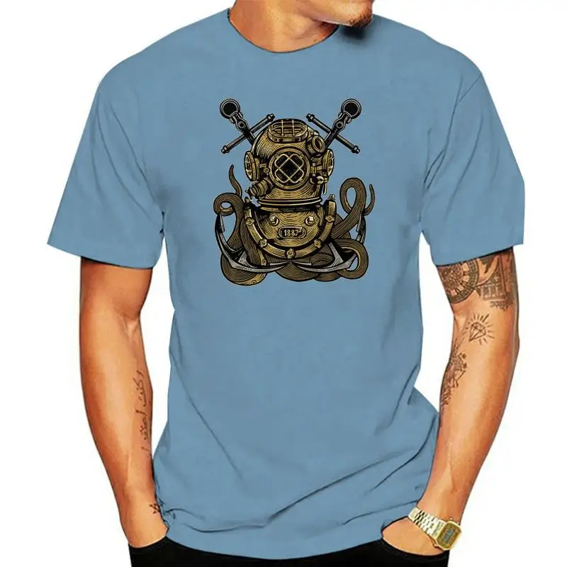 

Buzo Pulpo Camiseta Hombre Profundo Mar Tent нуль каймар Casco модная футболка в классическом стиле