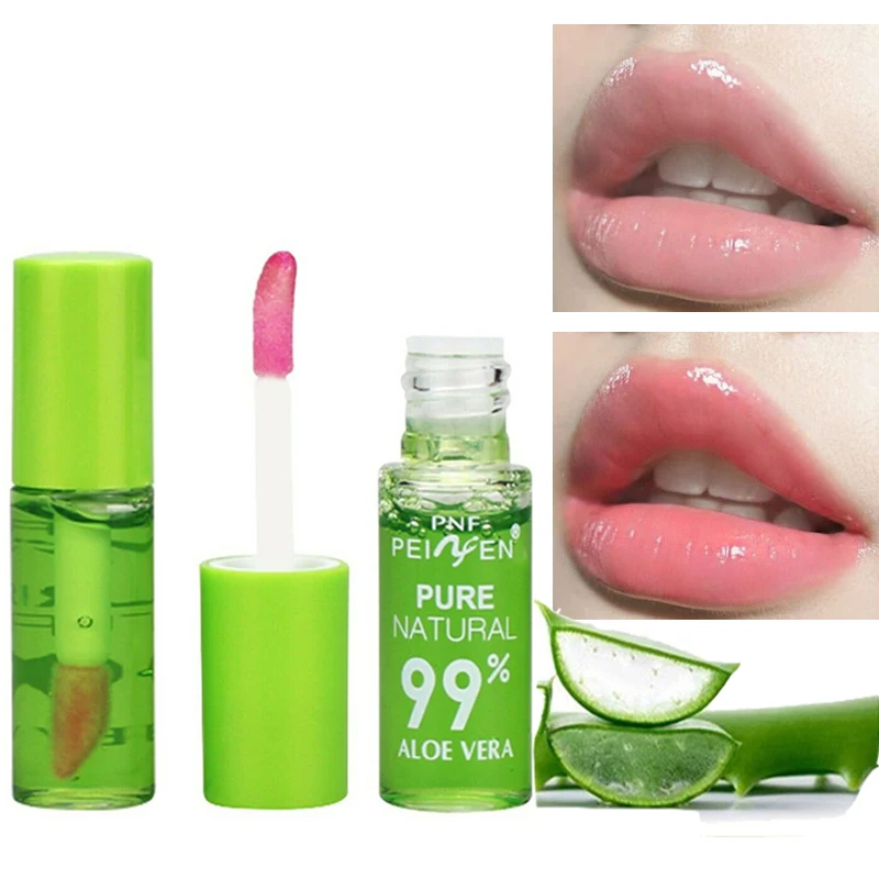 

1PCS Moisturizing Natural Aloe Essence Lip Gloss Changable Color Portable Waterproof Long Lasting Nutritious Lips Care Lipstick