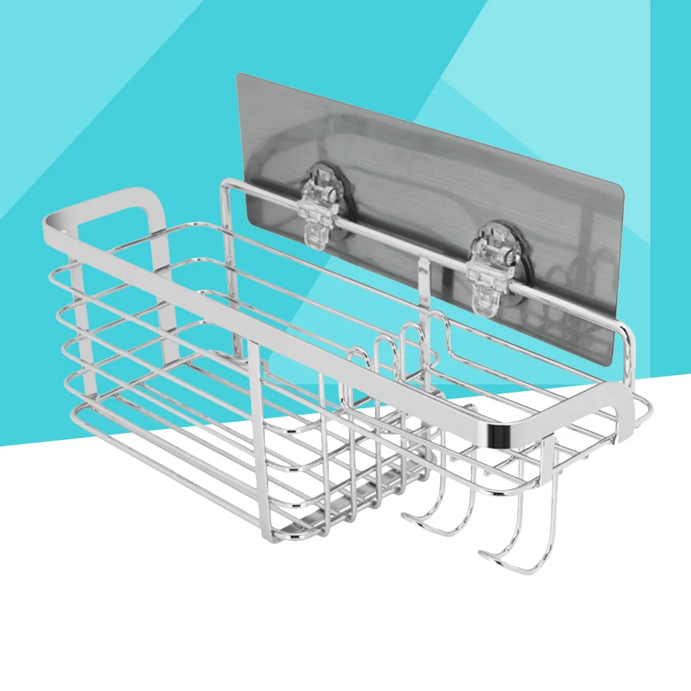 

Adhesive Bathroom Shelf Organizer Shower Caddy Kitchen Storage Rack Wall Mounted Drilling Rustproof Stainless Steel Wire
