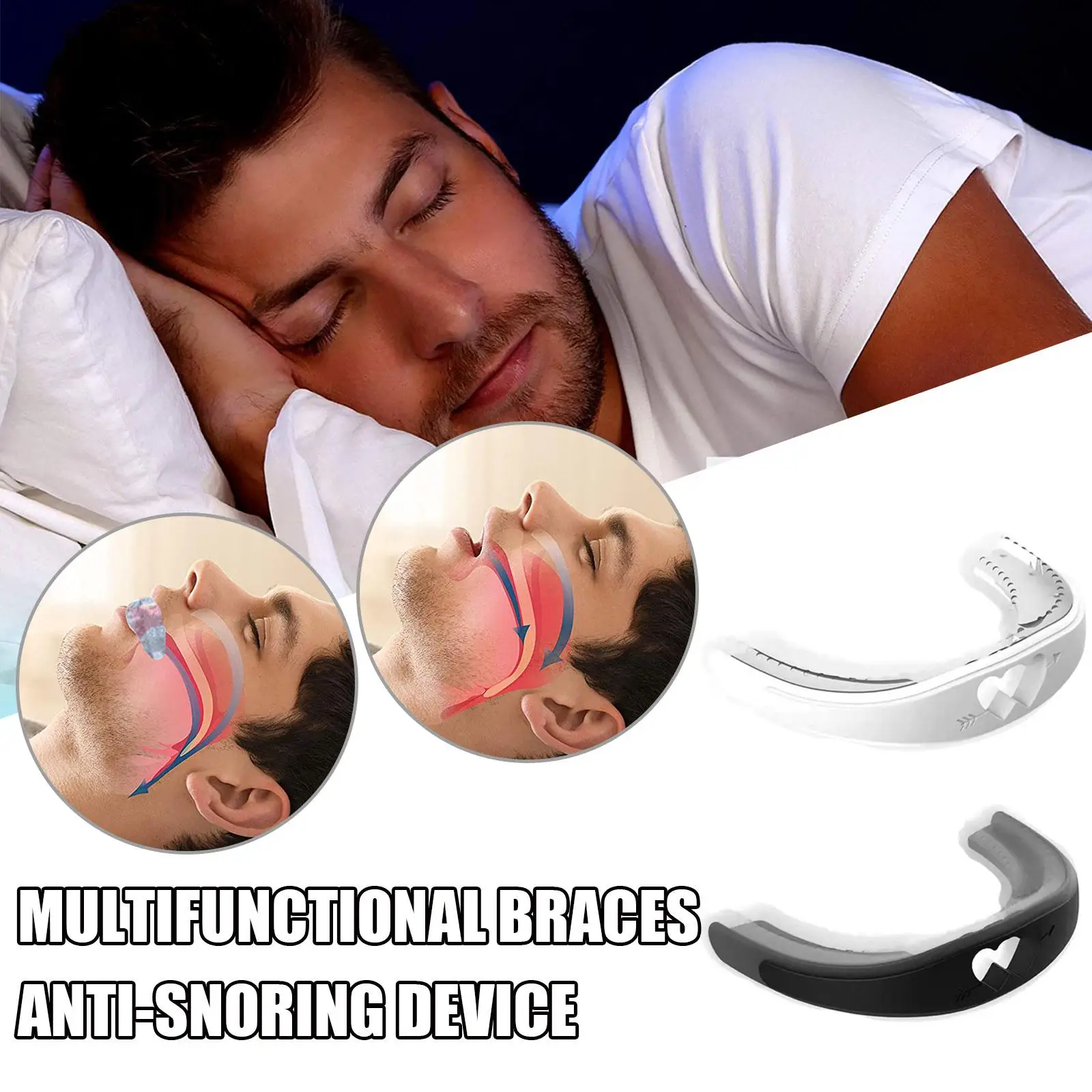 

New Anti snoring Snore Braces Apnea Guard Bruxism Tray Sleeping Aid Mouthguard Health Care Sleep Snoring Better Breath Aid Night