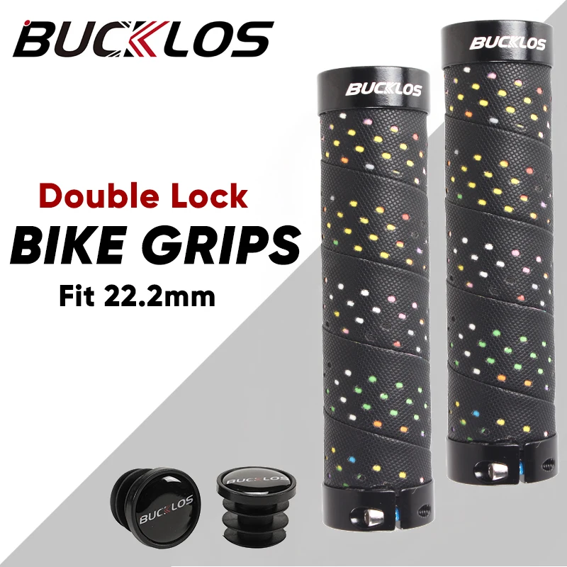 

BUCKLOS MTB Lock Grips Non-slip Soft Bicycle Handle Grips Shock-absorption Waterproof 22.2mm Handlebar Grip Mountain Bike Parts