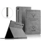 Кожаный чехол для Samsung Galaxy Tab S7 FE S7 Lite SM-T730 T736B S7 Plus, ультратонкий легкий умный чехол-книжка с подставкой