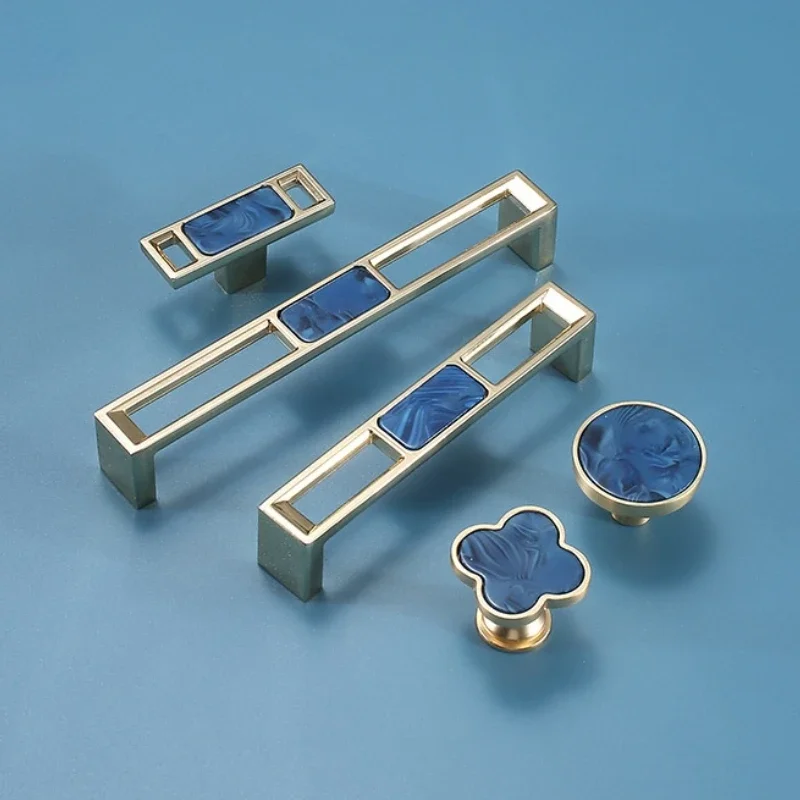 Цинковые ручки для шкафа Aolly простой стиль мраморная ракушка ручка с узором ящика