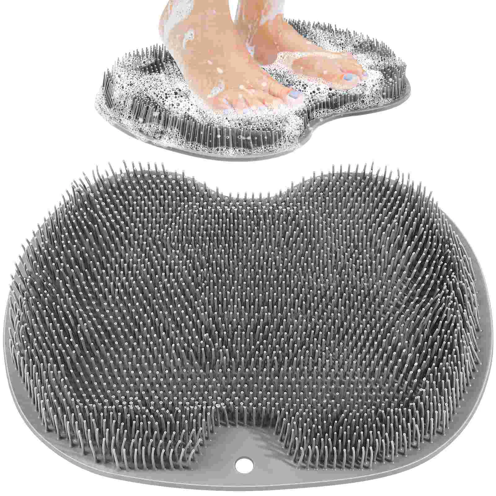 

Foot Scrubber Shower Scrubbers Brush Cleaner Feet Use Pad Body Mat Floor Bath Accessories Silicone Exfoliator Bathroom Suction