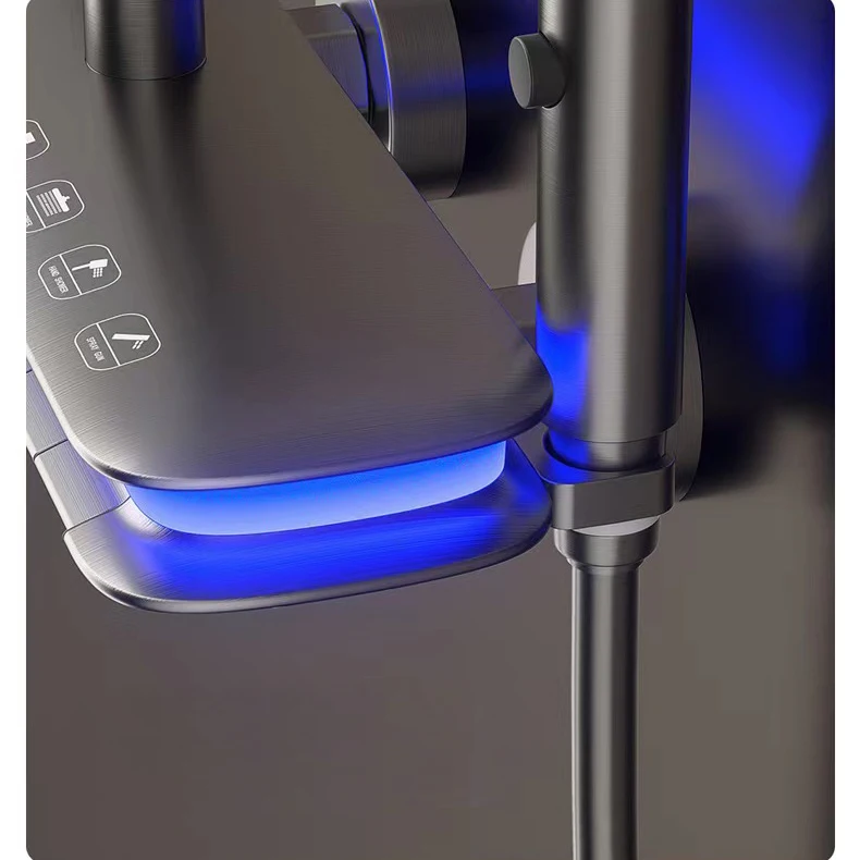 Светодиодный цифровая Душевая система смесители качественный латунный