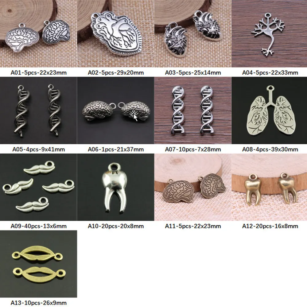 

New Arrival Biological Organs Charms For Jewelry Making Gifts For Women