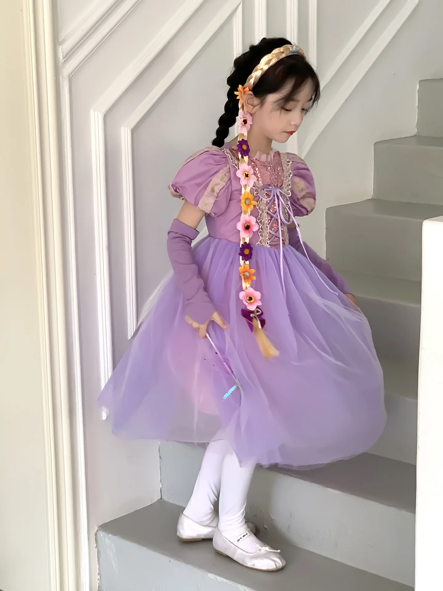 Мультяшные волосы София косплей длинные принцесса мечта платье костюм Хэллоуин