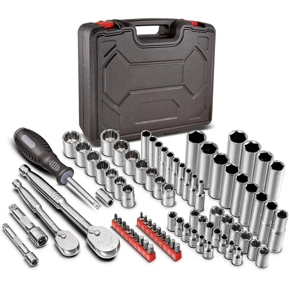 

New Low price Mechanics Tool Set Metric Socket Set 72 Tooth Seal-Head Automotive Tool Kit Case wall plate