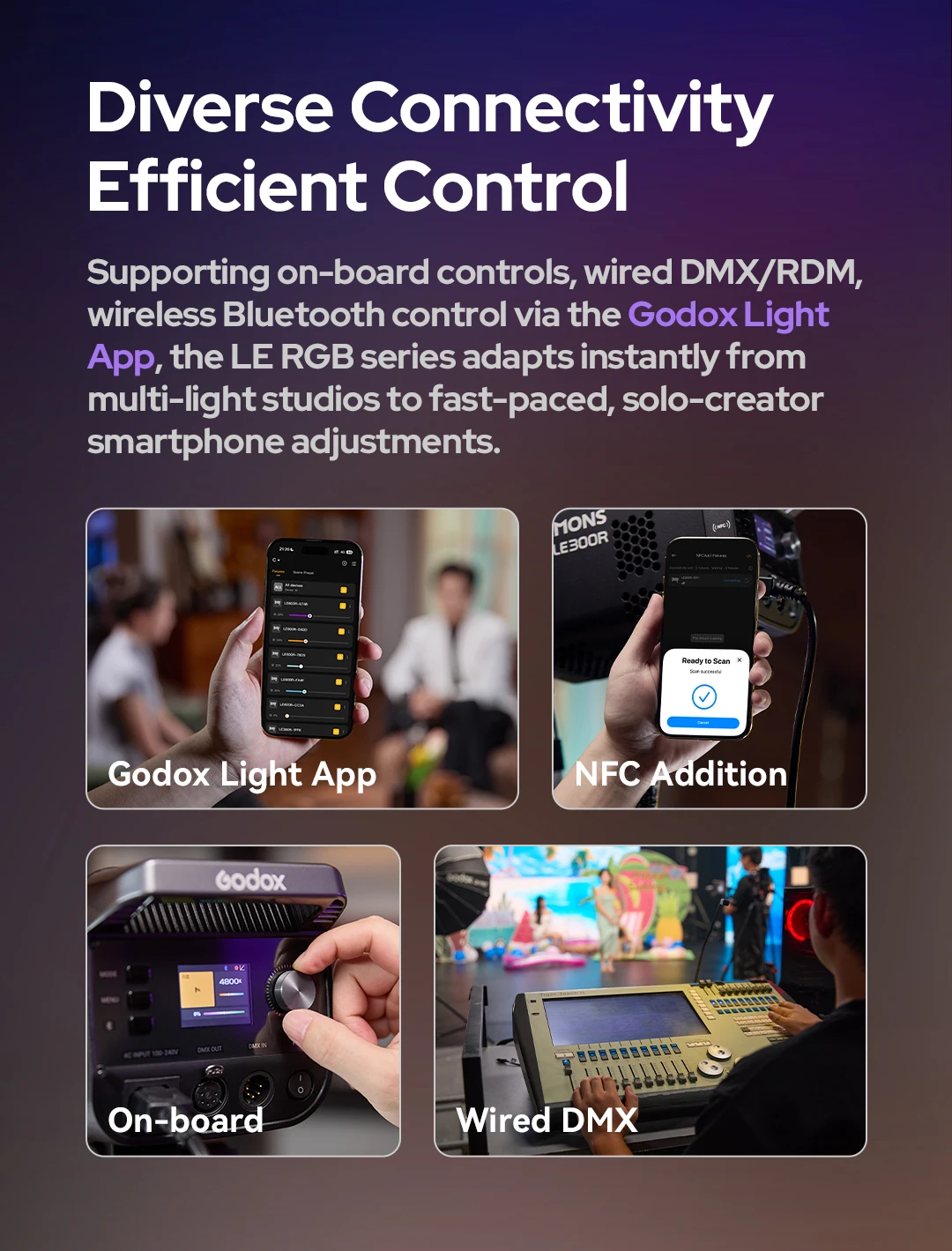 Фото Светодиодный RGB-осветитель Godox LE200R/LE300R LITEMONS для фотосъемки №5