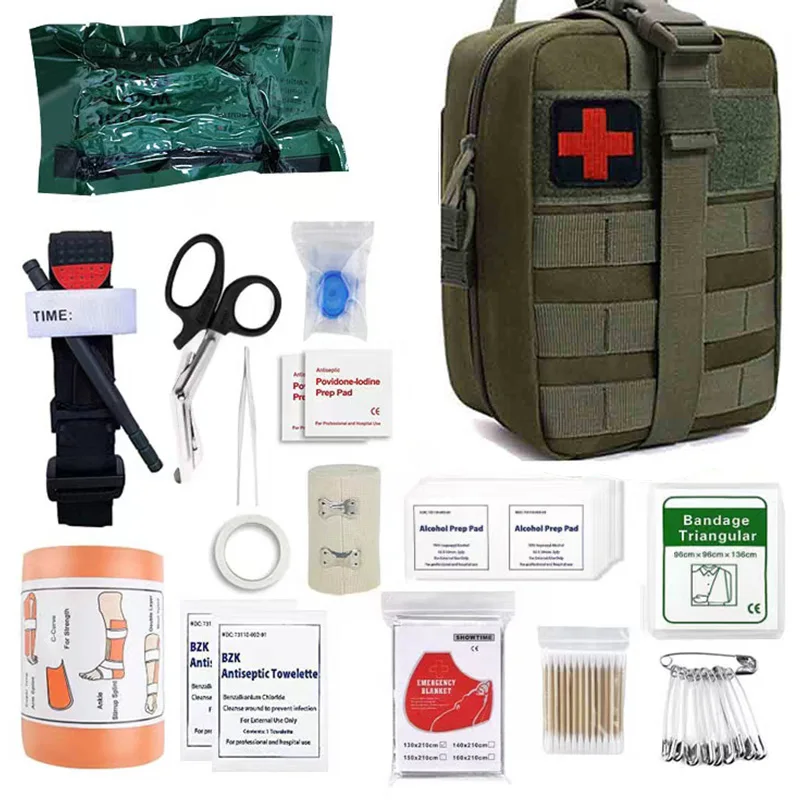 

Tactical First Aid Kit Survival EDC Medical Supplies Molle Military IFAK Pouch Camping Hunting Hiking Emergency Trauma EMT Kits