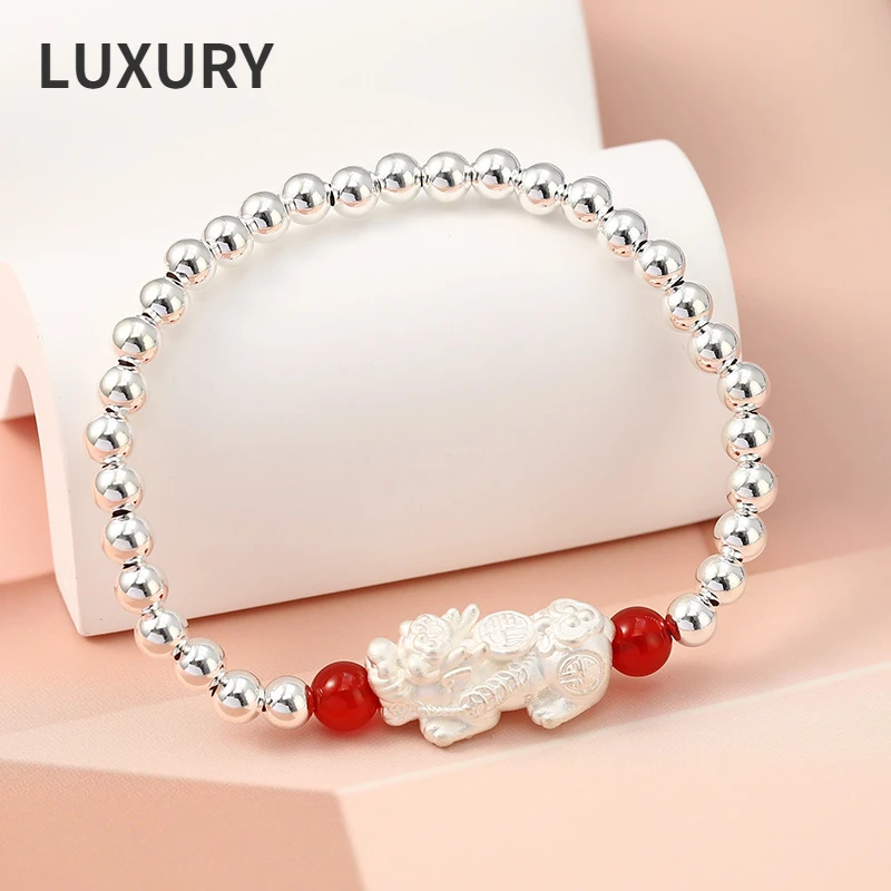 

Luxury 100% S925 Sterling Silver16cm Lucky Bracelets For Women Sparkling Party Fine Jewelry