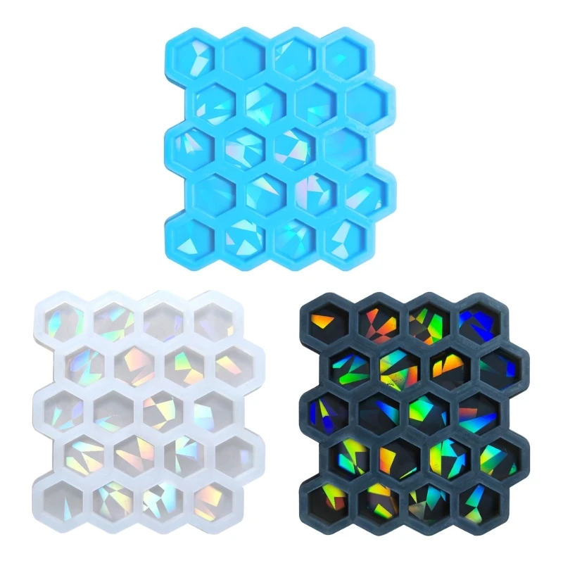 

Шестиугольные голографические легкие теневые украшения, силиконовые эпоксидные формы для сережек, кулон «сделай сам», ювелирные