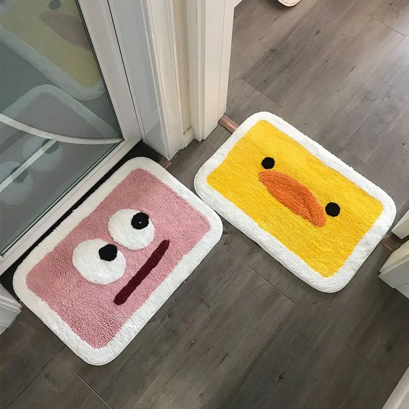 

Cute Soft Rug Faul Wool Furry Bathroom Mat Nordic Fluffy Carpet Area Rug Bath Room Floor Absorbent Anti Slip Pad Bathmat