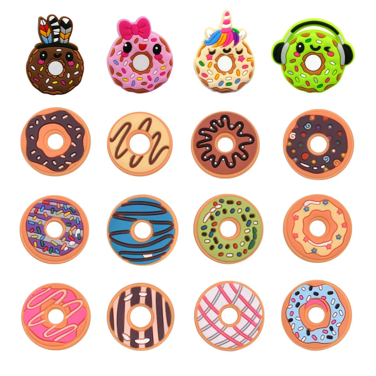 

Hot 1pcs Croc Charms Garden Shoe Decoration Newest Fashion Doughnut Buckle Jibz for Crock Clog Accessories Wristband Women Gifts