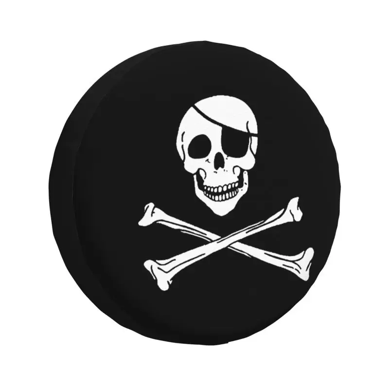 

Pirate Flag Jolly Roger Skull Crossbones Spare Tire Cover for Suzuki Mitsubish SUV RV Trailer Car Wheel Protectors Accessories