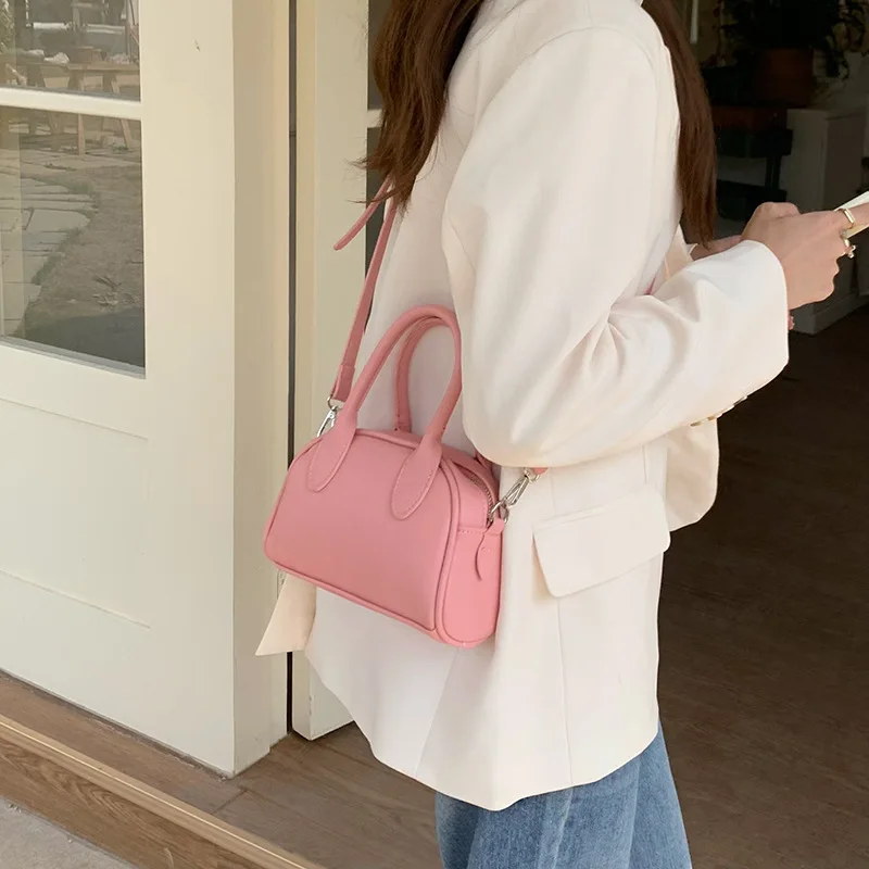 Милые сумочки для женщин из искусственной кожи с надписью Розовая белая сумка