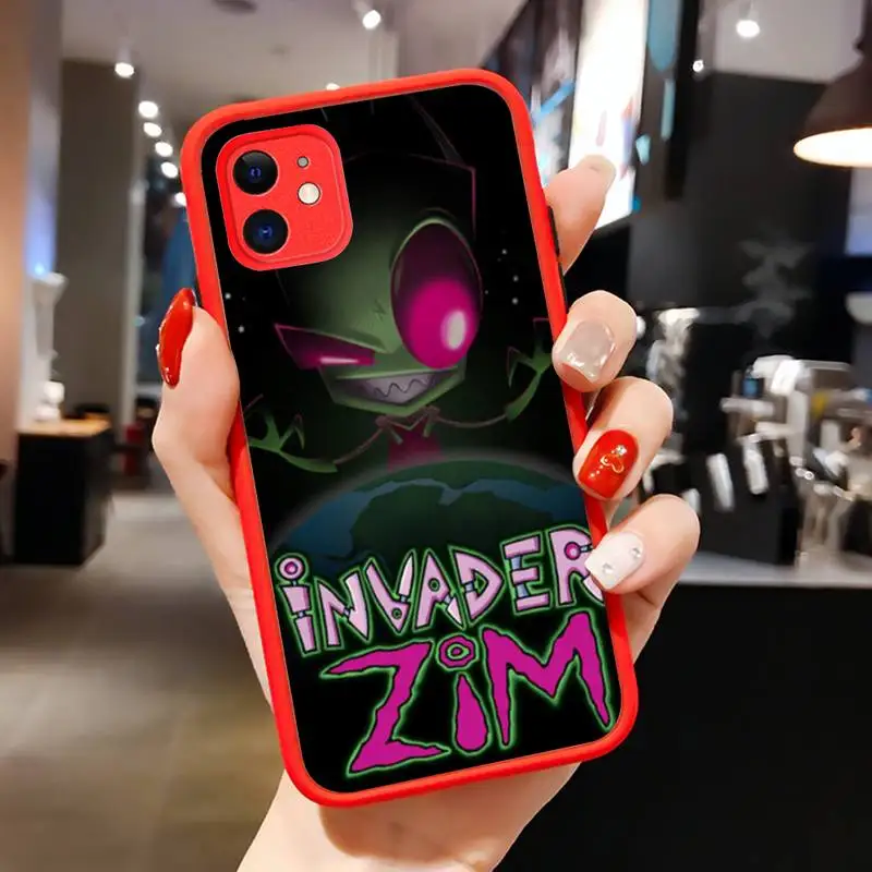 I-InvaderS Z-zimS Phone Case for iPhone 14 11 12 13 Mini Pro Max 8 7 Plus X XR XS MAX Translucent Matte Cover