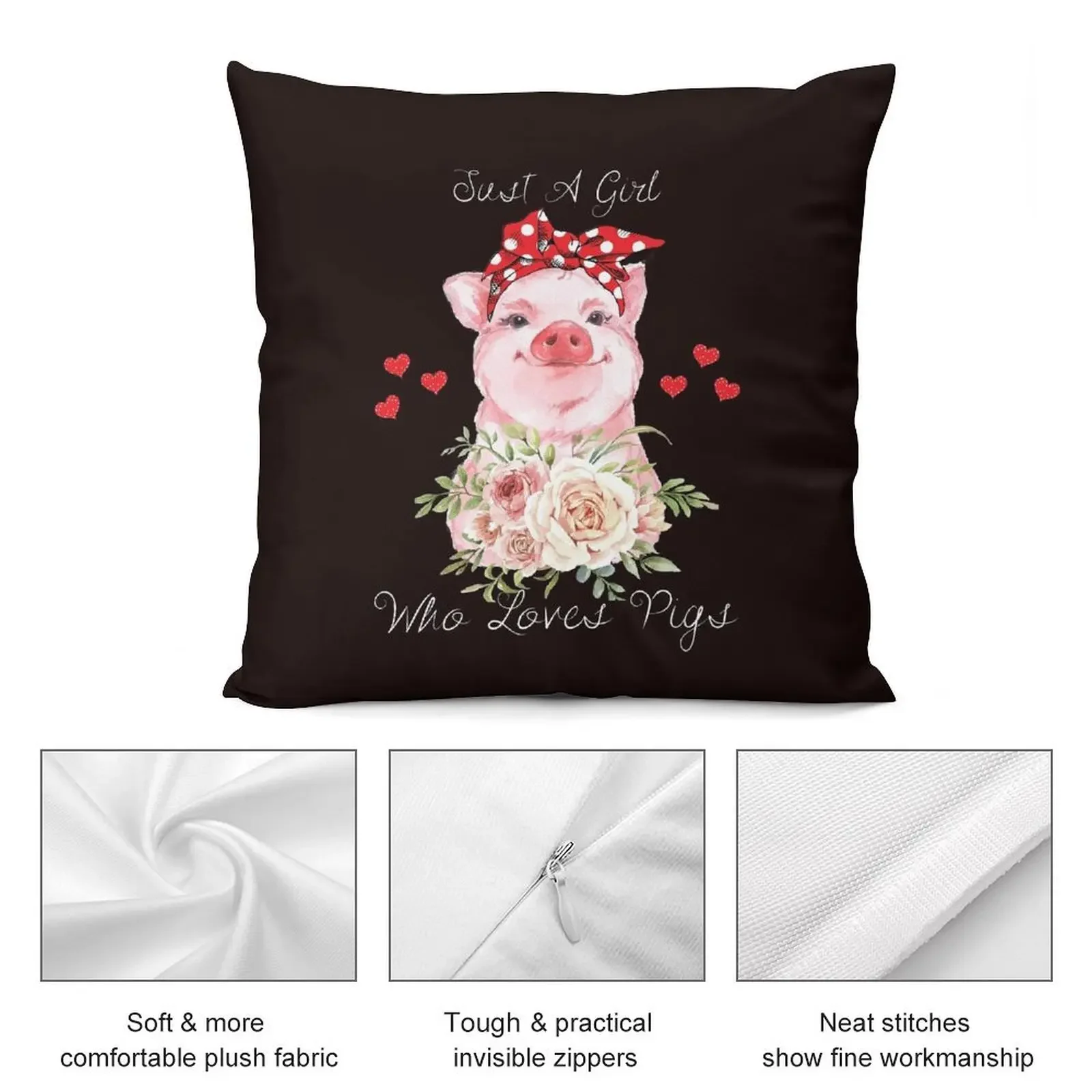 Милая подушка Просто девочка которая любит свиньи аниме рождественские