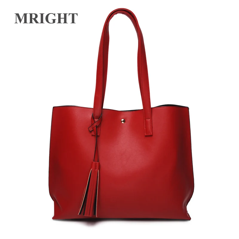 Купи Red PU Leather Tote Bags Luxury Designer Women Shoulder Tote Large Capacity Shopping Bags Versatile Crossbody Handbag Domil105 за 1,382 рублей в магазине AliExpress