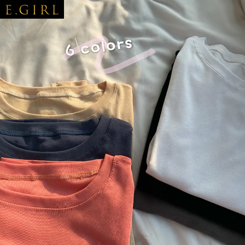 Long Sleeve T-shirts Women Solid All-match Minimalist Tops Tees 6 Colors Female Spring Basic Ins Classic Cozy Popular O-neck New