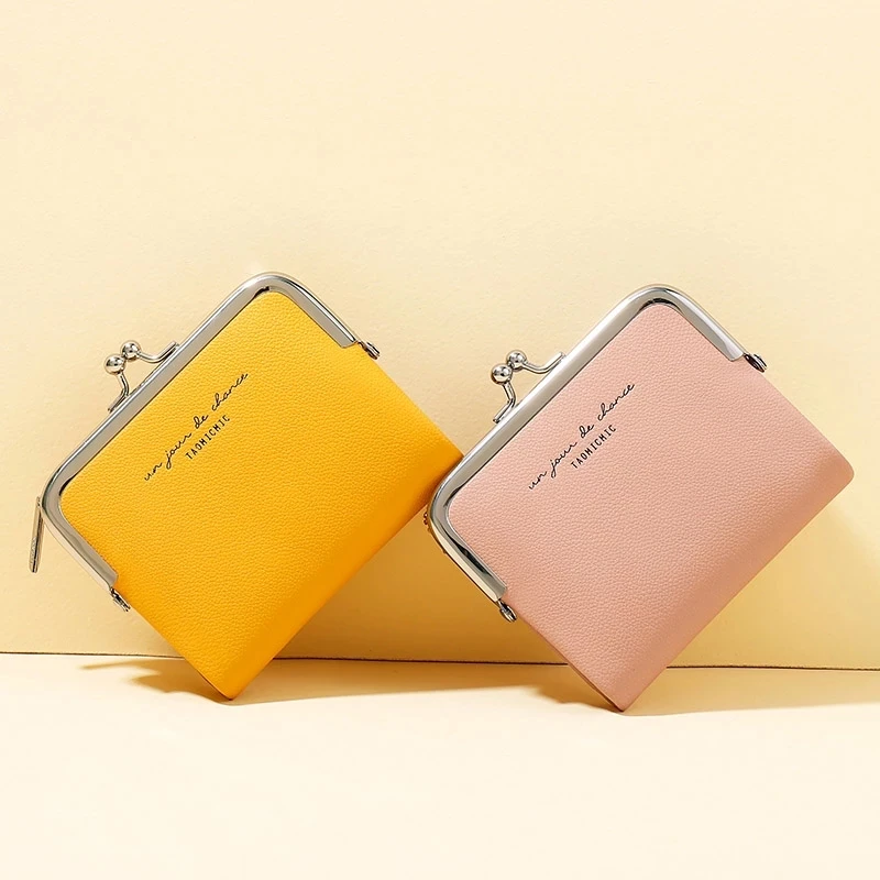 

New Fashion Fold Short Wallet for Women's Soft PU Leather Zipper Design Mini Coin Purse Card Holder Ladies Clutch Small Female