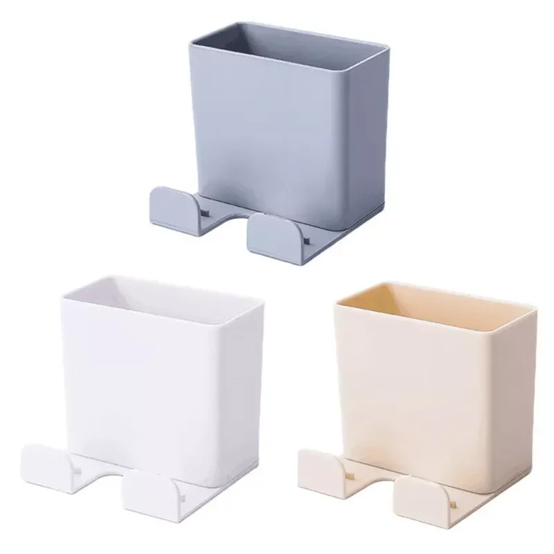 

Wall Mount Charger Phone Holder Stand Remote Control Hanger Base Support Hook Hanging Storage Box Rack Home Organizer
