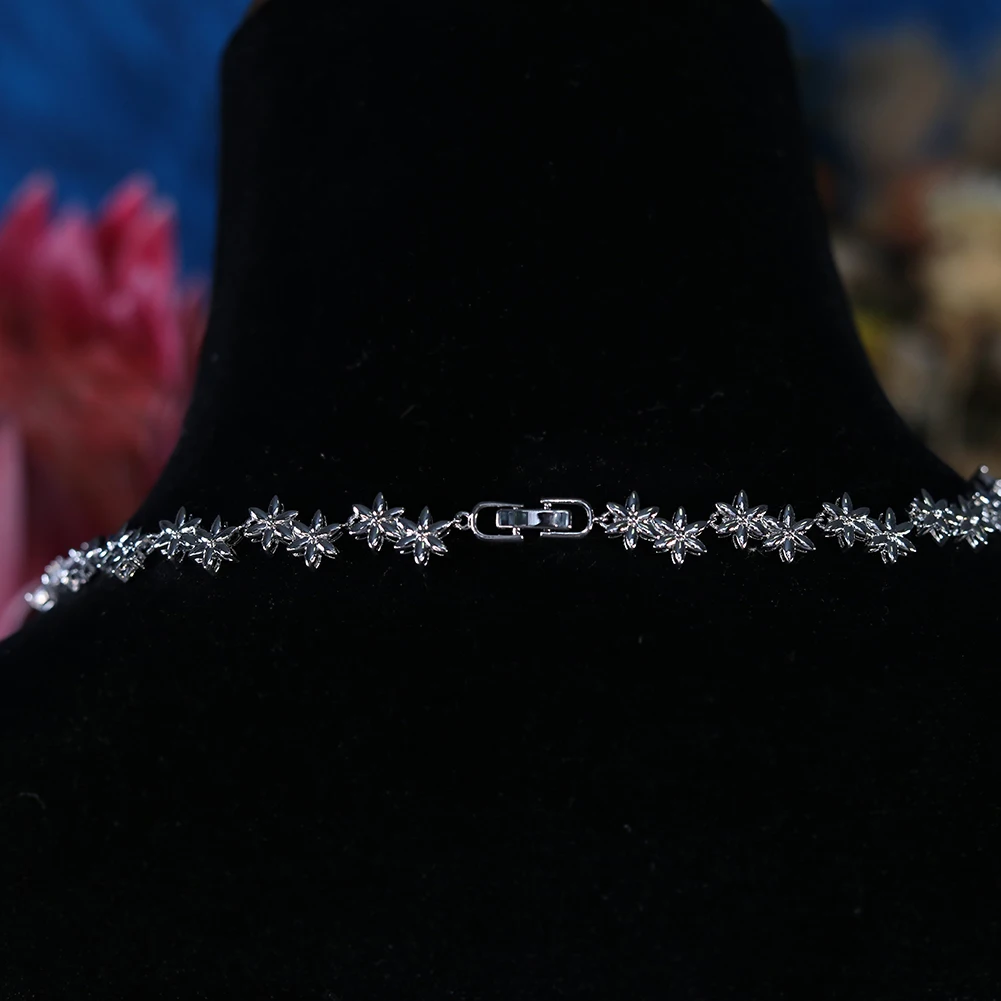 Женский Свадебный комплект из колье и серёг с фианитом