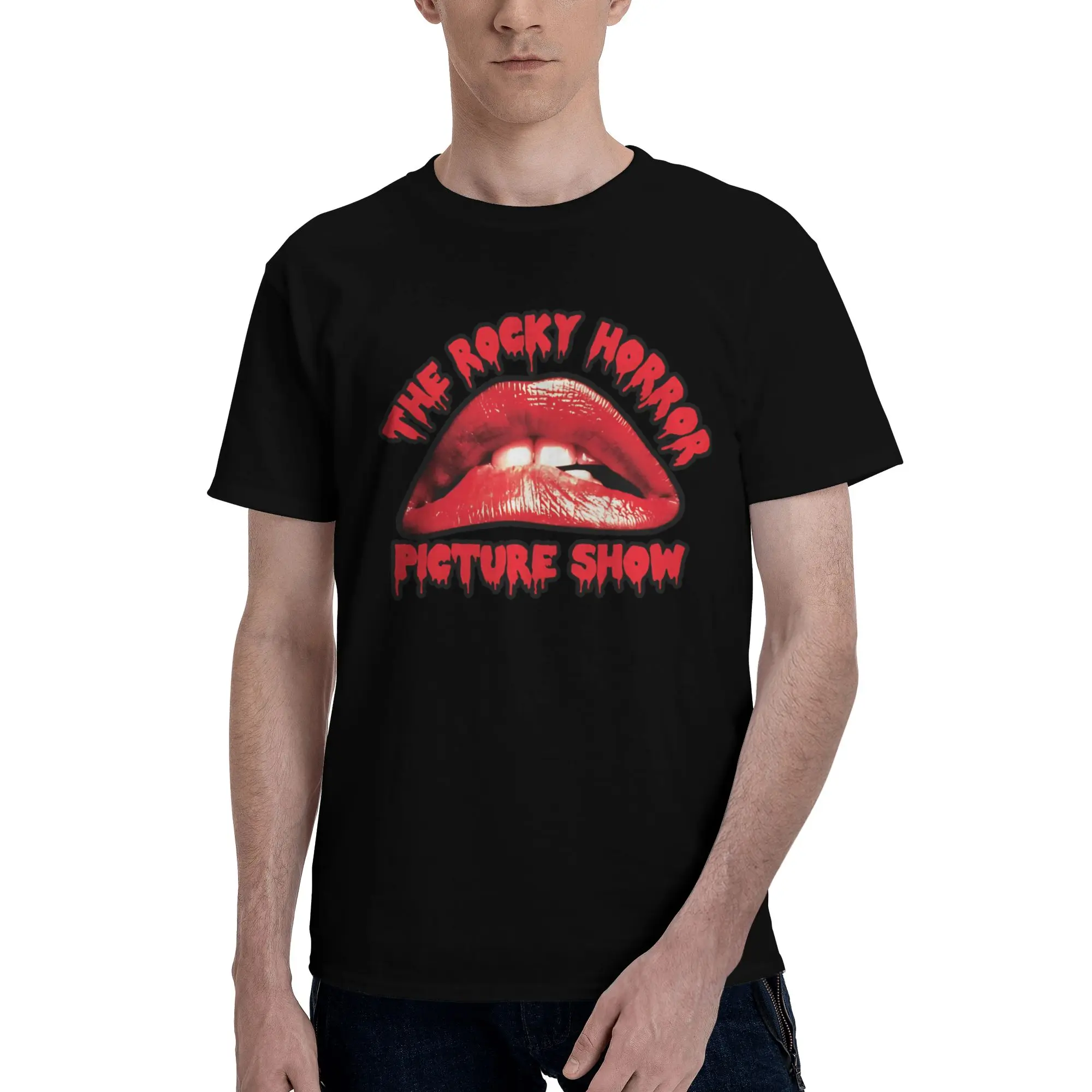 Фото Футболка ROCKY HORROR PICTURE SHOW, забавная футболка из 100% хлопка, футболки ROCKY HORROR PICTURE SHOW для мужчин №1
