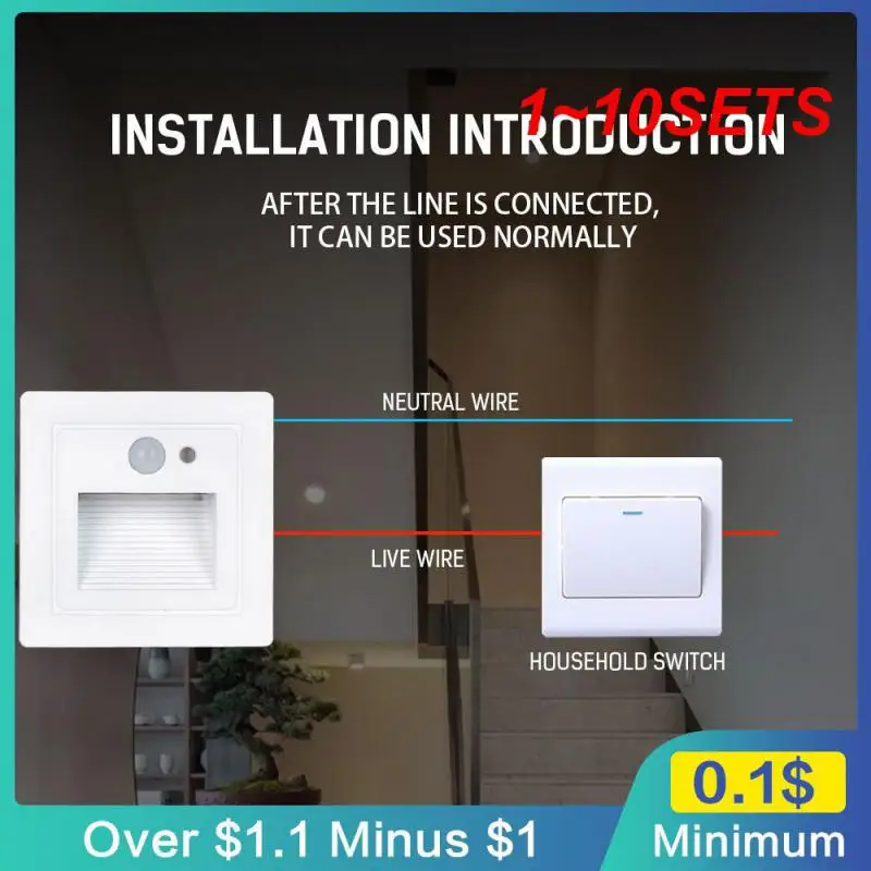 

1~10SETS Eye Protection Bedside Lamp Human Body Induction Colorful Indoor Lighting Fixtures Sensor Led Wall Lamp Soft Color
